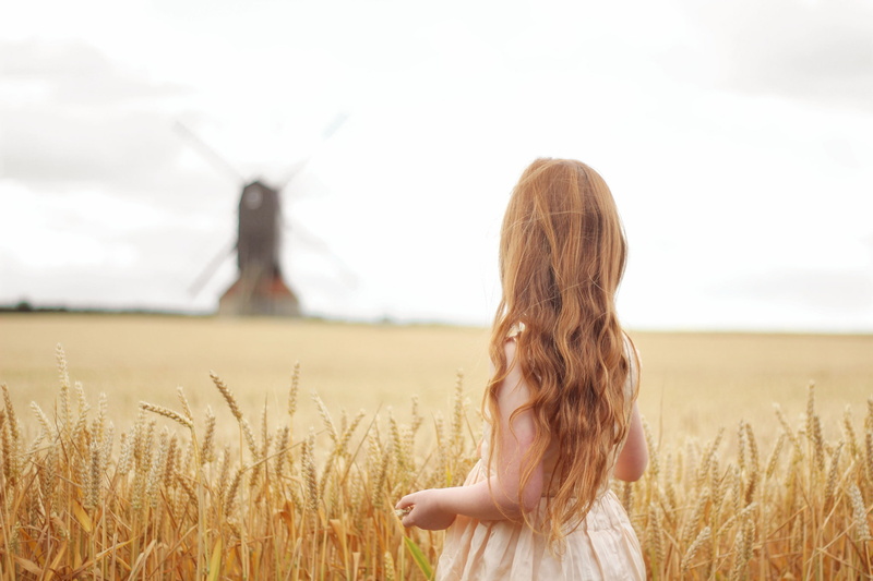 girl, mill, red, hair, curls, 1080P, child