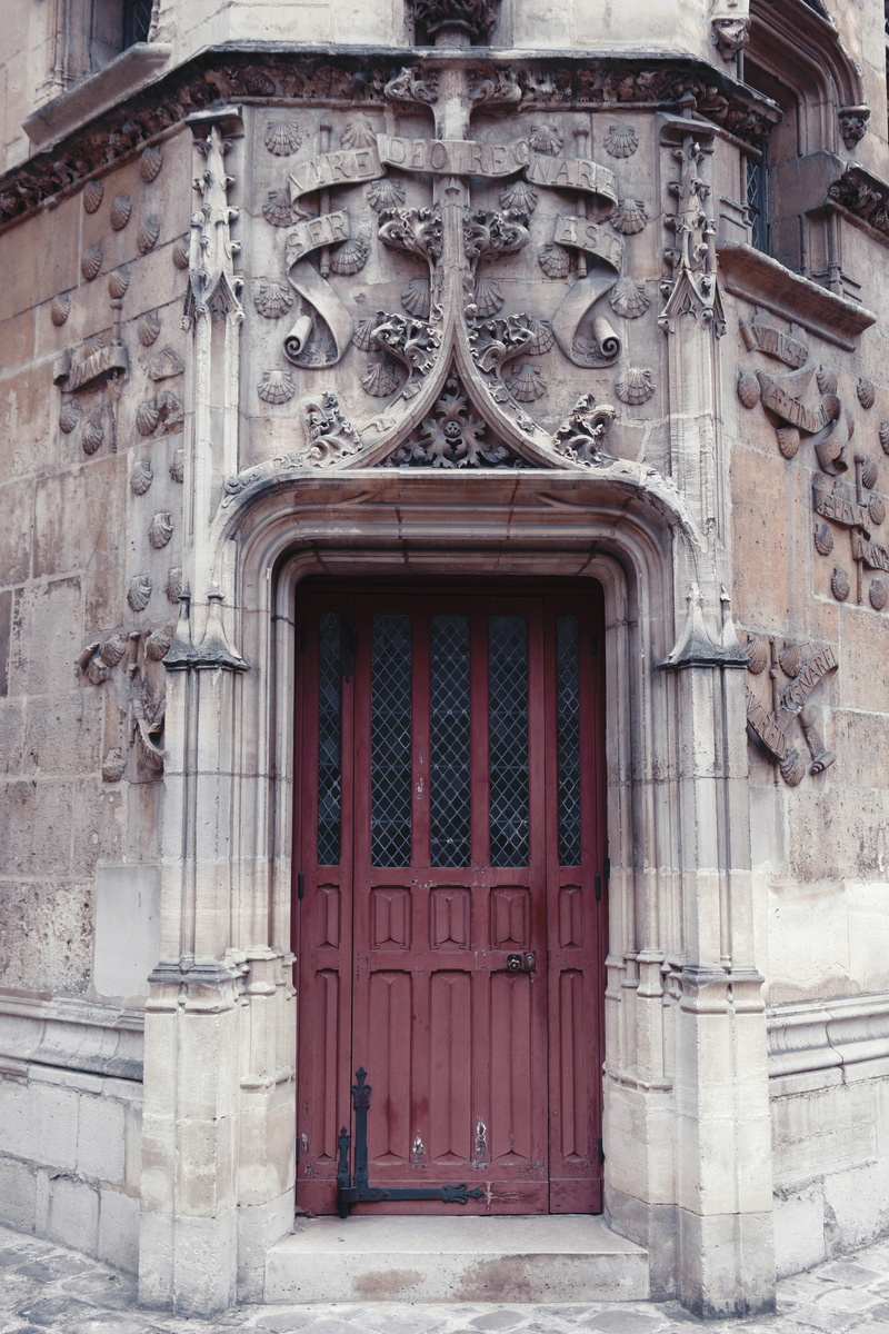 clichy museum, building exterior, representation, carving, protection, arch, door, 5K, closed, paris, day, no people, safety, art and craft, medieval