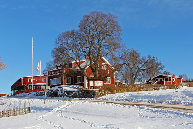 tourism, unique, white, travel, daytime, transportation, clear sky, plant, charming, built structure, europe, beautiful, blue, building, dalarna, snow