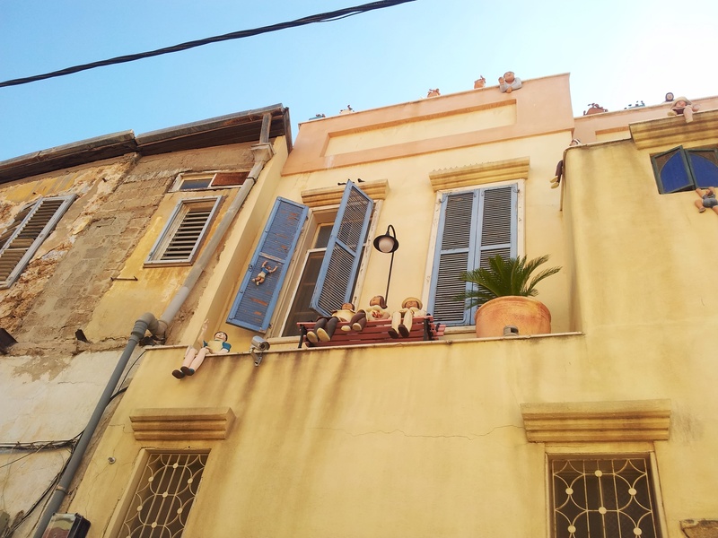 s, facade, balcony, bauhaus, old, outdoors, jaffa, plant, building, europe, city, day, clear sky, sky, tel aviv, yellow, no people, nature, low angle view