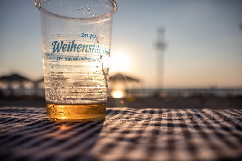 sunset, israel, summer, pint glass, sky, household equipment, refreshment, 5K, telaviv, beer glass, drink, drinking glass, germanbeer, beach, western script