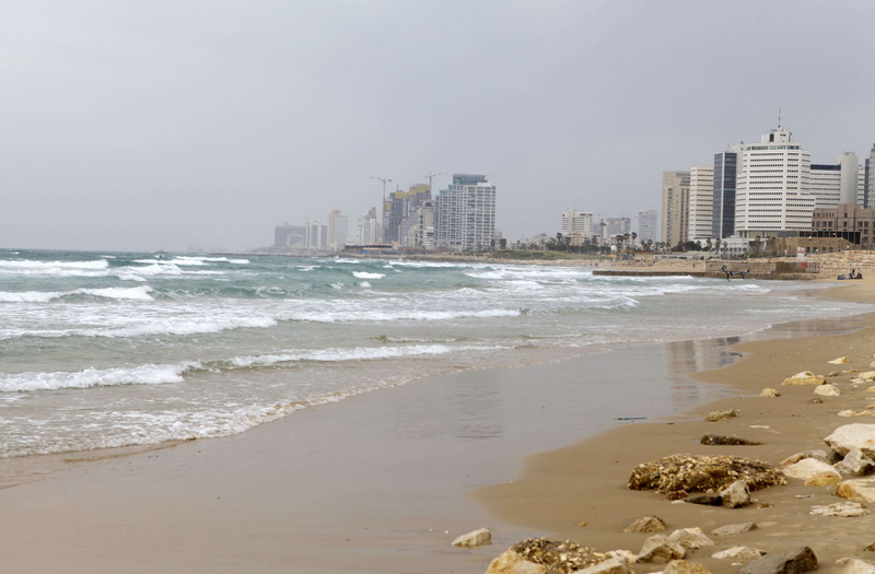 israel, middle east, office building exterior, water, travel destinations, nature, outdoors, building exterior, sky, building, sand, tel aviv, sport, no people