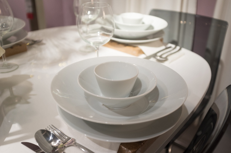 service, plate, kitchen utensil, setting, food, dining, warm, cups, table knife, drinking glass, sweet, table, indoors, glass, household equipment, saucer