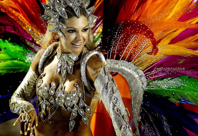 teeth, beautiful woman, costume, celebration, traditional clothing, happiness, waist up, young adult, holiday, dancing, samba, event, one person, young women