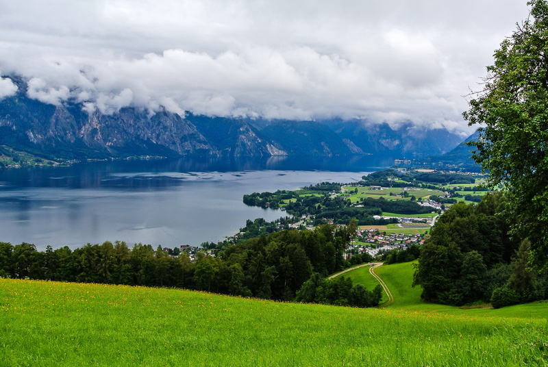 Lake Traunsee, 2K, Cloud, Village, Lake, Lakes, Austria, Landscape