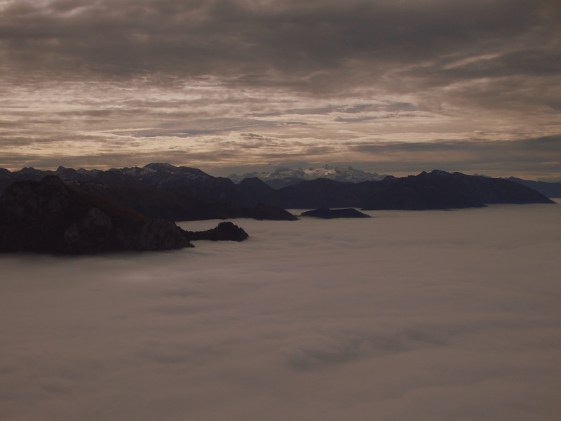 no people, sea, mountain range, waterfront, tranquil scene, mood, fog, sky, landscape, austria, 4K, non-urban scene, sunset, water, tranquility, inversion weather situation