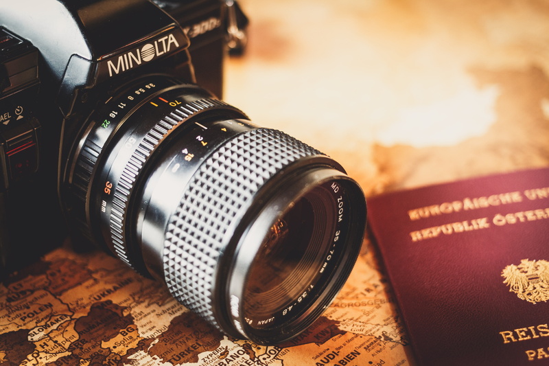 table, vintage, communication, retro styled, close-up, digital camera, analog, map, technology, austria, activity, camera - photographic equipment, minolta