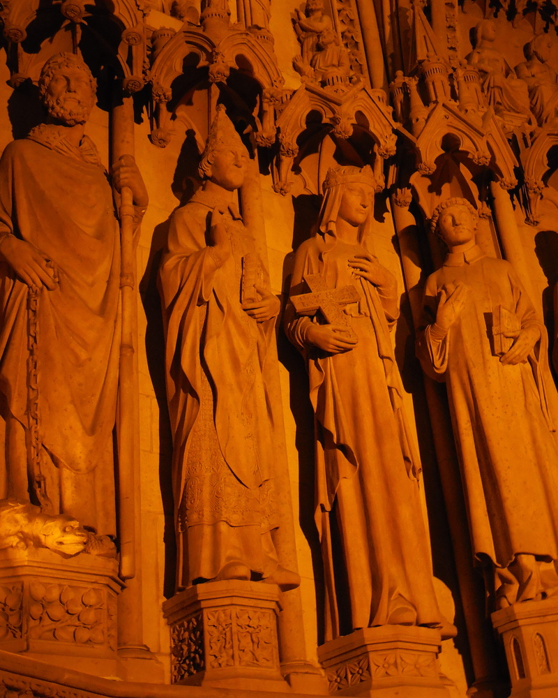 france, religion, representation, human representation, carving, statue, travel destinations, place of worship, low angle view, sculpture, belief, architecture