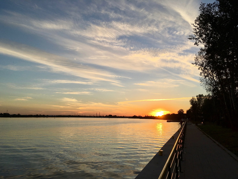 wisla, silhouette, scenics - nature, plant, evening, orange color, sky, west, water, reflection, 4K, tranquility, beauty, cloud - sky, gdansk sobieszewo