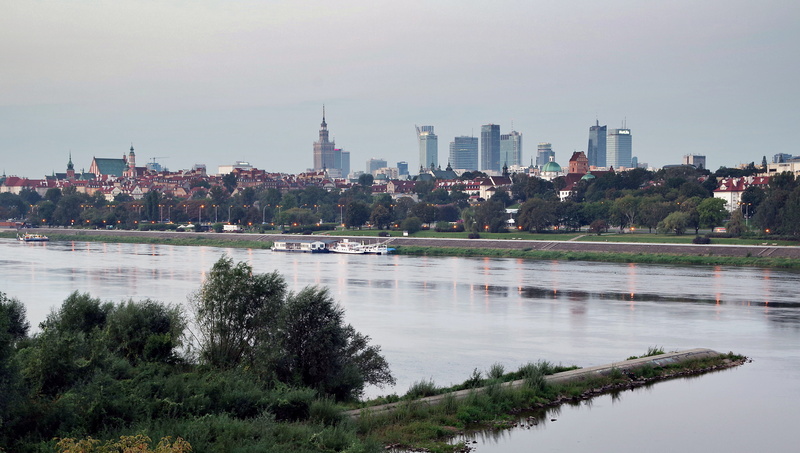 landscape, no people, water, building, 5K, panoramic, warsaw, growth, cityscape, tree, poland, skyscraper, day, building exterior, river, architecture