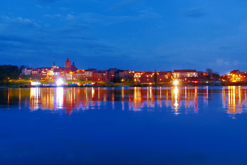 water, built structure, nature, canal, river, 4K, dusk, ancient, blue, travel, monuments, townscape, sunset, poland, the gothic, no people, building exterior