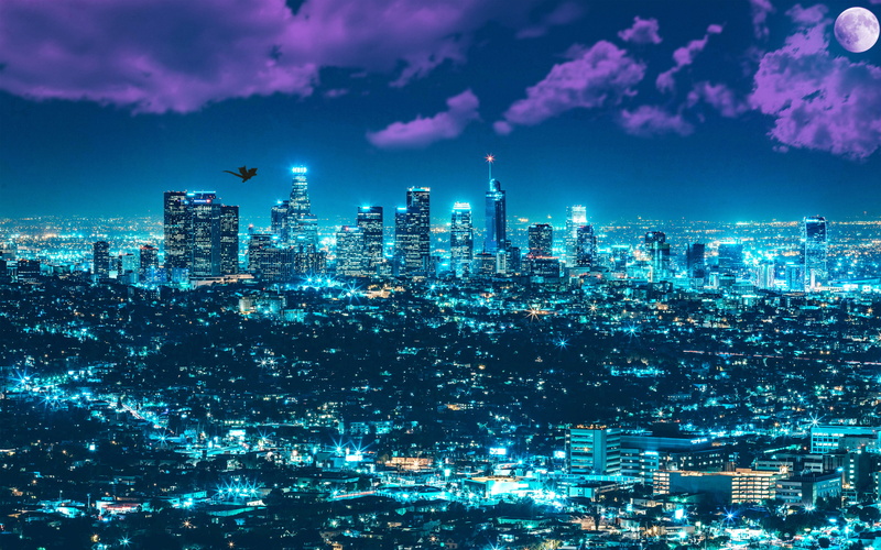 light, nature, architecture, 4K, modern, city life, outdoors, city, skyscraper, Cityscape, sky, illuminated, financial district, urban sprawl, building exterior