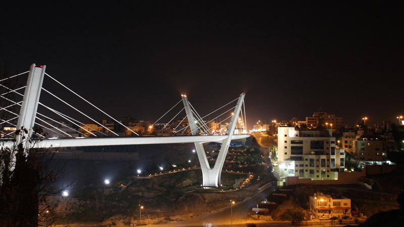4K, building, light, outdoors, illuminated, city, bay, suspension bridge, nature, building exterior, asia, built structure, no people, jordan, copy space