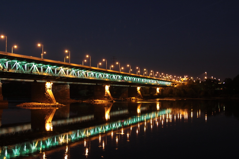 River, connection, wisla, outdoors, travel destinations, illuminated, reflection, built structure, 5K, bridge - man made structure, city, Water, architecture