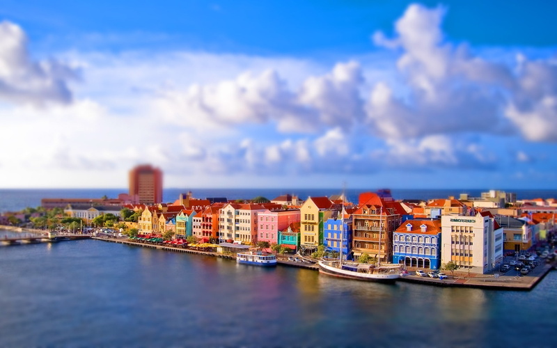 Tilt Shift, Cityscape, Curacao Island, building, island, city, 1080P