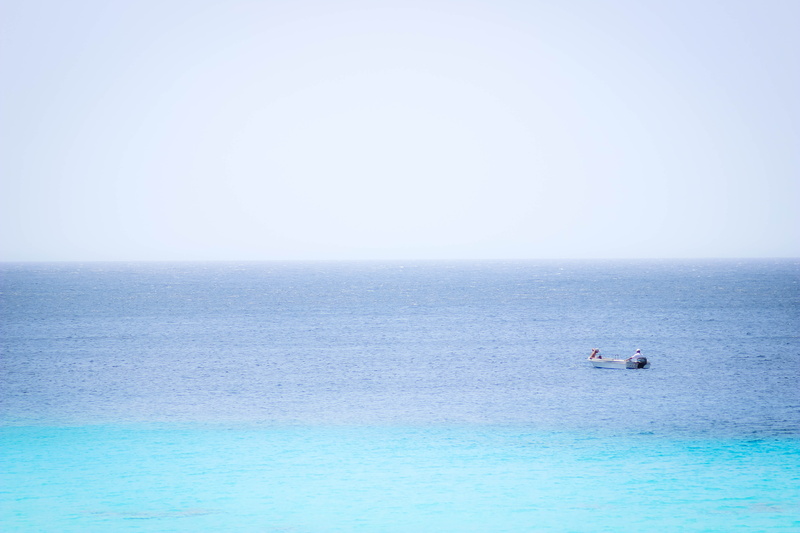 boat, sabana westpunt, sky, no people, day, turquoise colored, curcao, tranquil scene, water, nature, horizon, mode of transportation, sea, idyllic, outdoors
