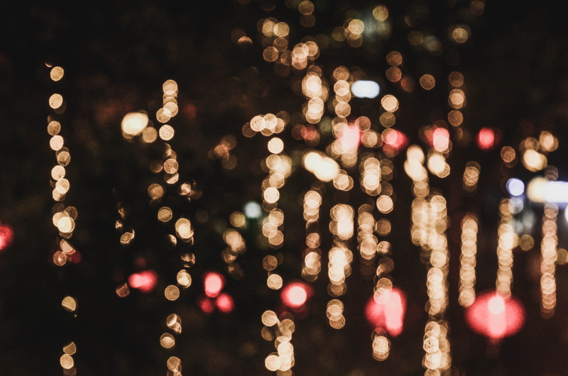 lighting equipment, decoration, philippines, defocused, close-up, streets, light bokeh, outdoors, nikon, large group of objects, red, lights, yellow, lens flare