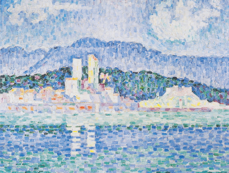 pointillism, Antibes. The storm, Paul Signac, picture, landscape, the city, 1080P