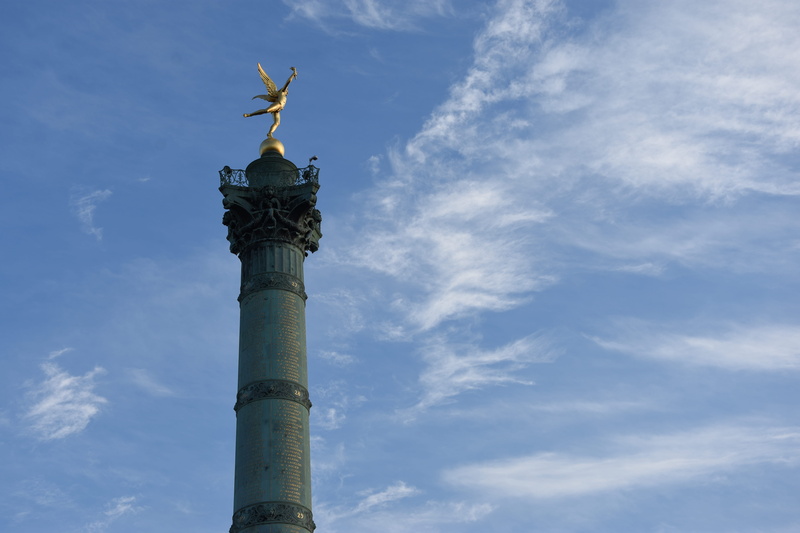 the past, travel, art and craft, sculpture, place de la bastille, cloud - sky, built structure, monument, creativity, architecture, day, sky, architectural column