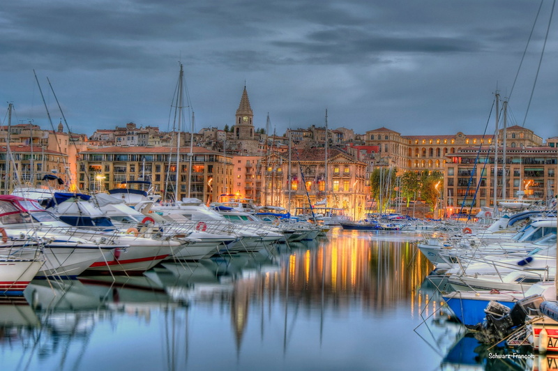 france, harbor, monuments, cities, urban, 1080P, vieux, provence, port, sea, marseille, panoramic, panorama, architecture