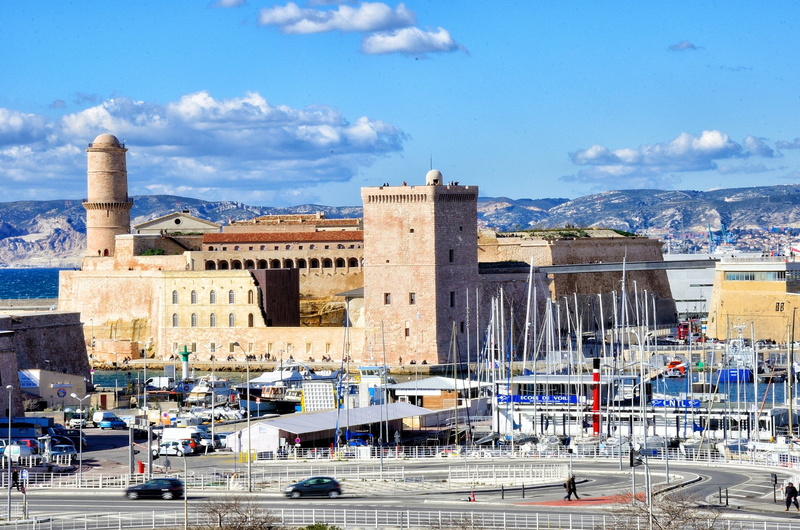 vieux, port, 1080P, urban, panorama, monuments, cities, harbor, marseille, provence, sea, architecture, panoramic, france