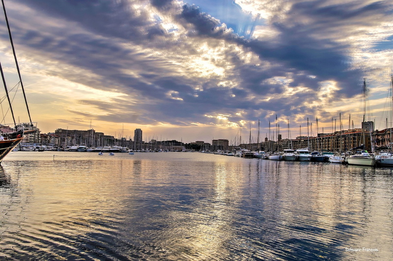 cities, port, provence, architecture, france, sea, panoramic, urban, harbor, panorama, 1080P, marseille, vieux, monuments