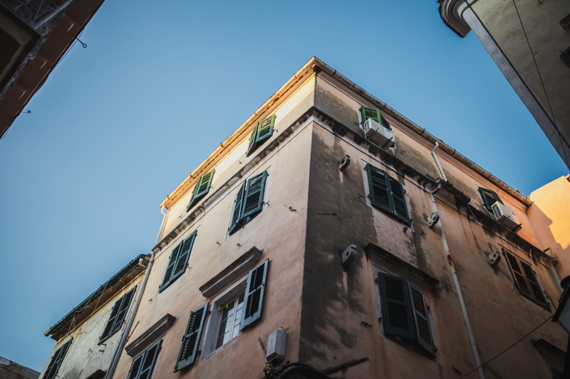 residential district, low angle view, bike, 5K, transportation, lamp post, house, building, urban, greece, technology, built structure, wall, low, apartment