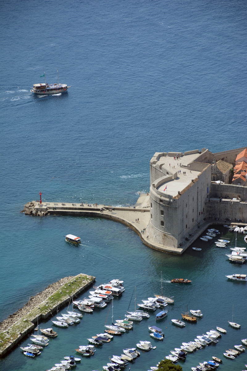 outdoors, 5K, summer, croatia, built structure, adriatic, water, dubrovnik, sea, high angle view, old town, port, tower, architecture, travel destinations