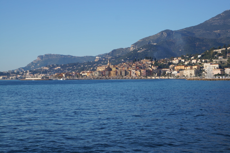 tourism, blue, nature, no people, view, menton, architecture, mountain range, scenics - nature, view into land, cote, france, cityscape, beauty in nature