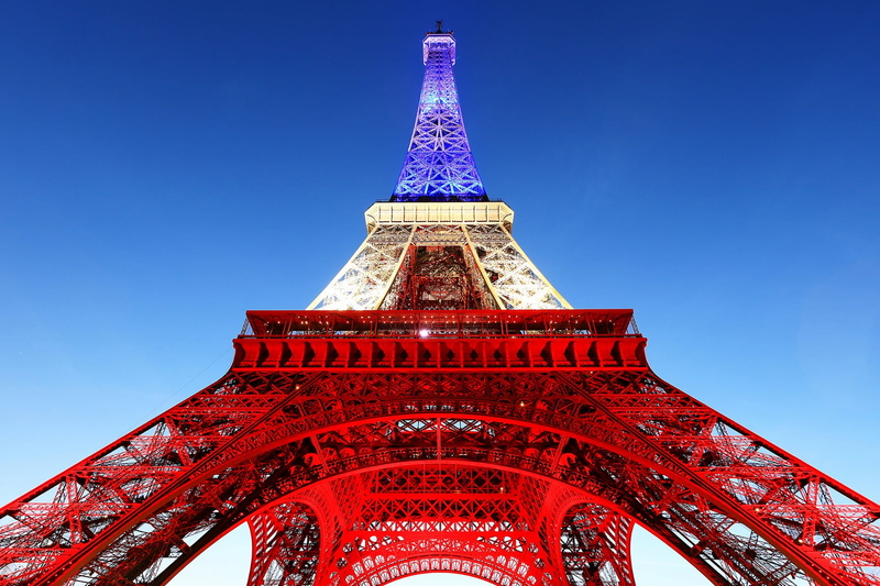 Eiffel Tower, France flag, France, 1080P, Paris