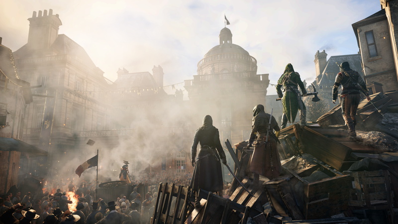 assassins, the city, flag, France, Assassins Creed: Unity, 4K