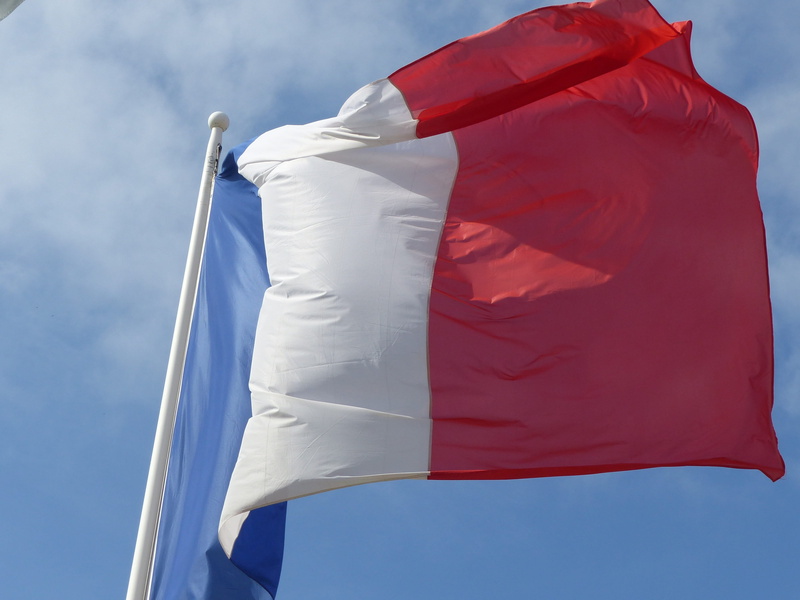 french, no people, wind, white color, national, symbol, blue, freedom, outdoors, pride, french flag, low angle view, flag, patriotism, country, day, nature