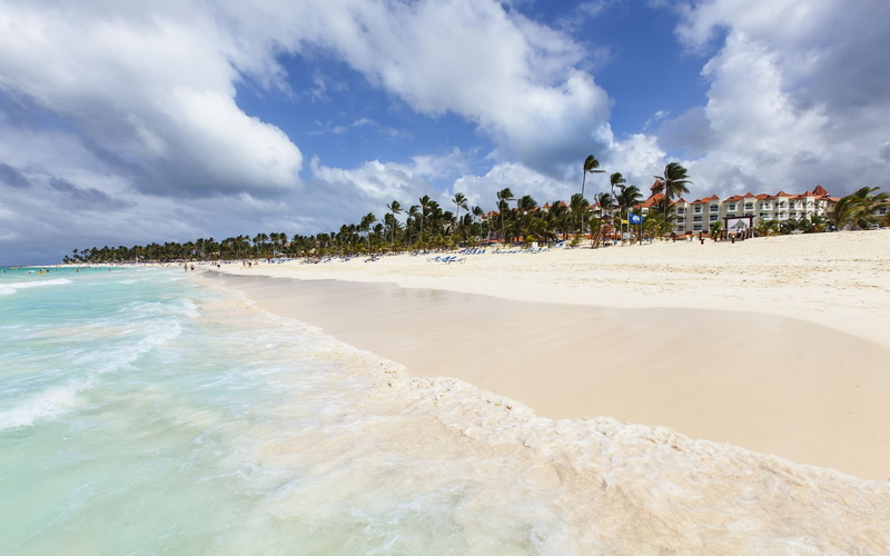 playa, arena, naturaleza, 1080P, mar, palmeras