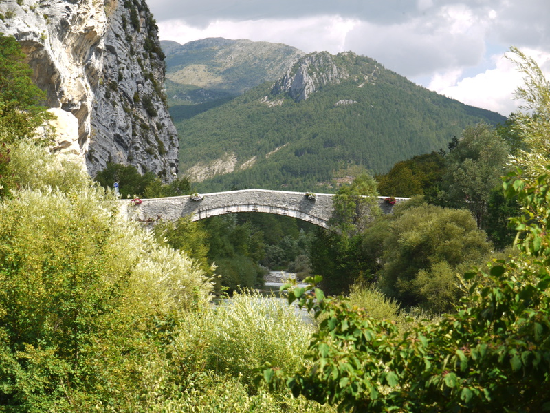 bridge - man made structure, scenics - nature, sky, verdon, growth, department, day, mountain, bridge, sun, architecture, plant, connection, water, old bridge