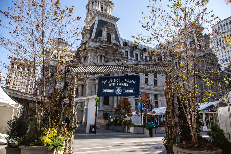 outdoors, transportation, center city, united states, street, philadelphia, plant, city hall, philadelphia city hall, growth, architecture, city, holiday village