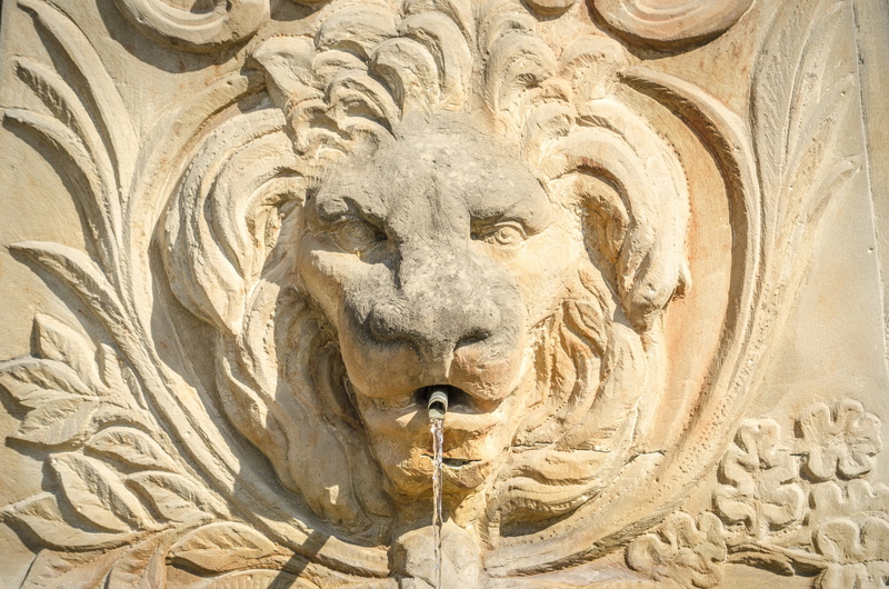 the past, fountain, day, male likeness, outdoors, Lion, lion, no people, travel destinations, low angle view, water, abstract, statue, history, texture