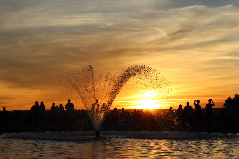 personal, sun, mood, scenics - nature, afterglow, beauty in nature, nature, men, sky, spraying, backlighting, atmospheric, human, outdoors, yellow, sunset
