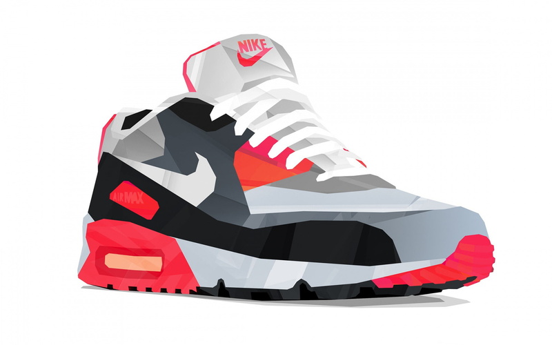 close-up, black, white background, cut out, shape, art, gray, air, design, red, indoors, illustration, vector, nike, shoe, geometric shape, airmax