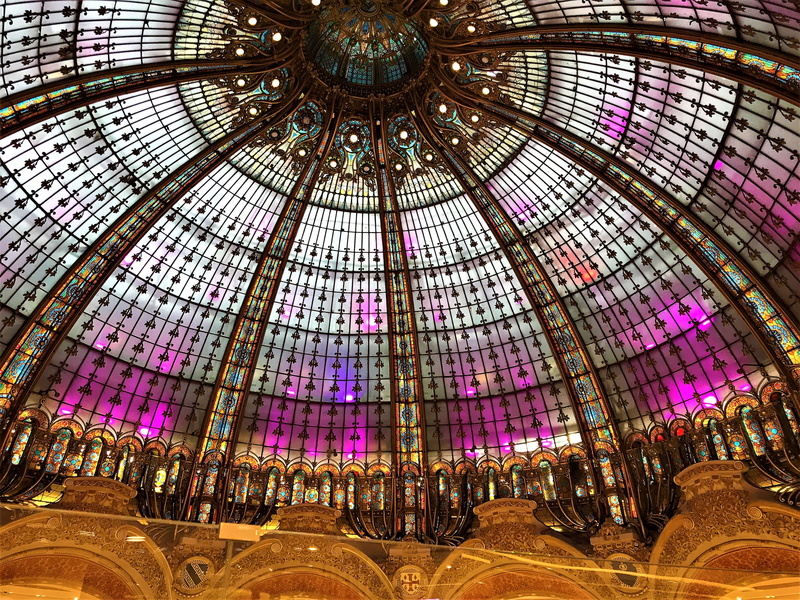 decoration, multi colored, france, pattern, architecture and art, glass, day, no people, architecture, purple, illuminated, ceiling, ornate, built structure