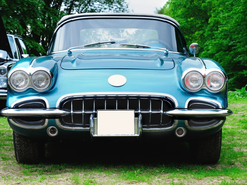 plant, field, nostalgia, sparkling, green, car, value, old car, nostalgic, land, collectors car, no people, oldtimer, blue, turquoise, outdoors, historically