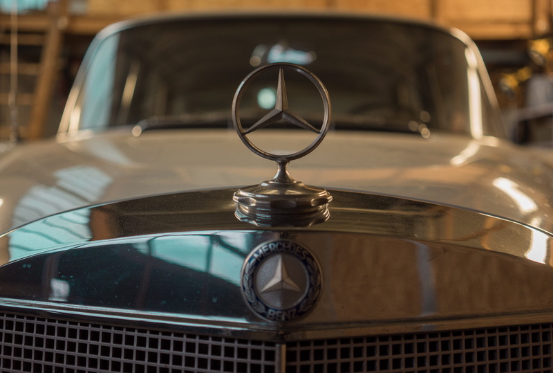 retro, silver colored, old, vintage car automobile, classic, car, front, retro styled, mercedes benz, oldie, 220 sb, restored, steel, mercedes, chrome