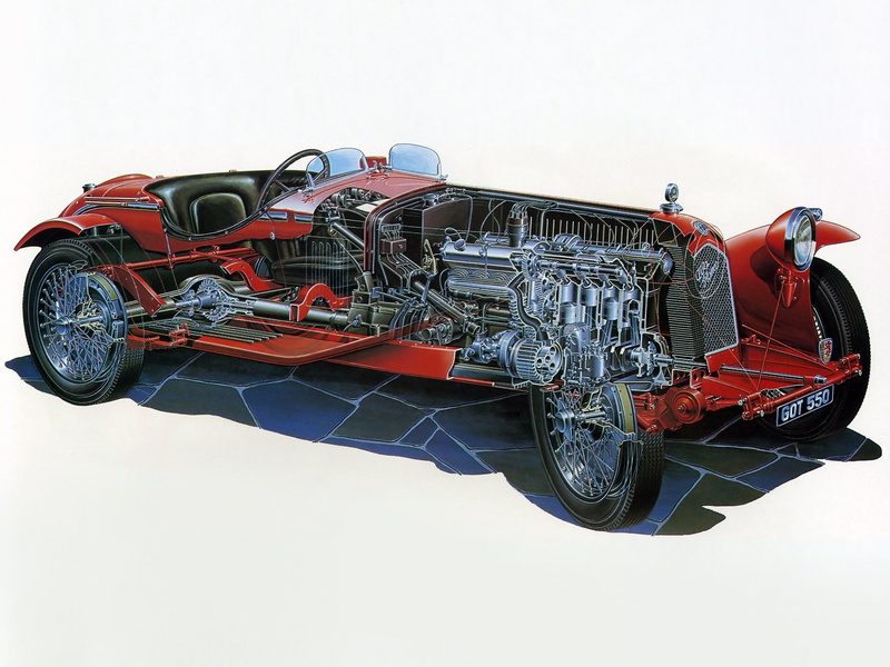 engine, romeo, 2300, cutaway, 1080P, retro, racing, monza, interior, 1931, race, alfa