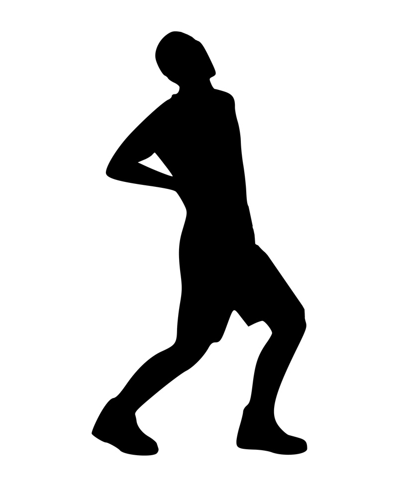 side view, dancing, back pain, posing standing, backache, lifestyles, arts culture and entertainment, fashion, black, men, females, leisure activity, ache
