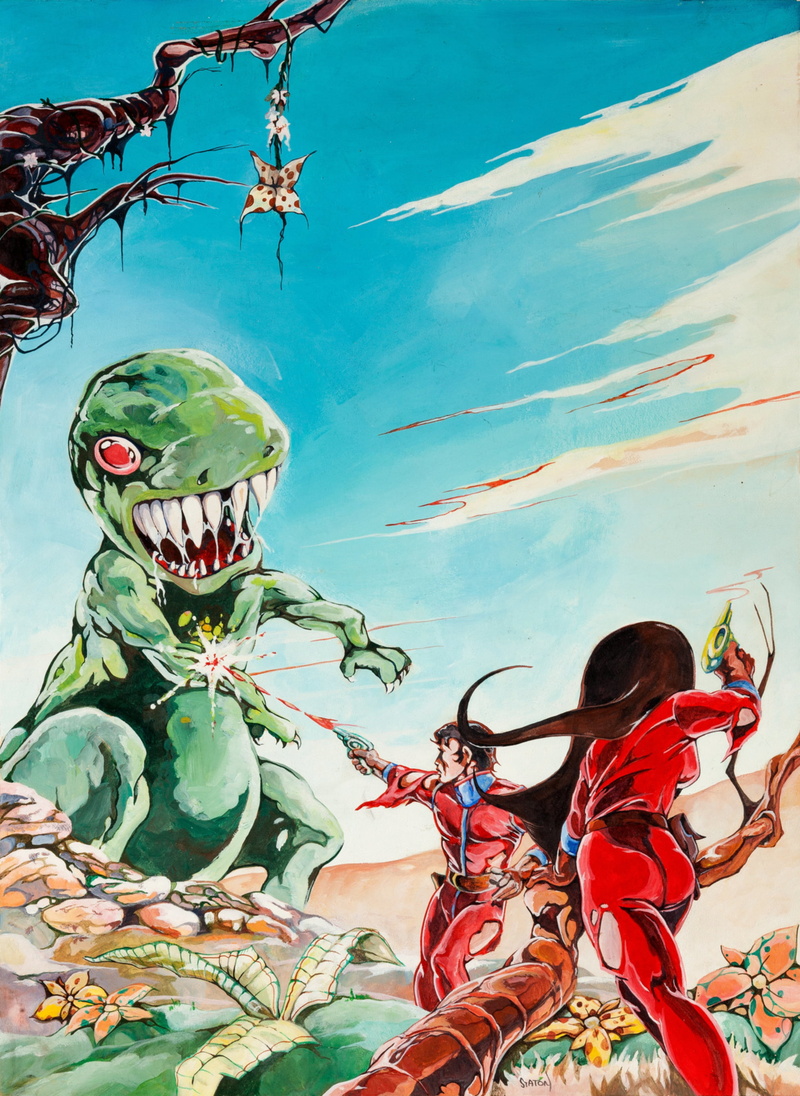Joe Staton, Lazer Pistol, Pulp Magazine, dinosaurs, 2K, women