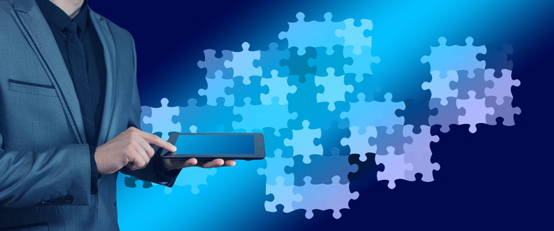 puzzle, office, share, 4K, compilation, composition, business person, businessman, missing, technology, strategy, photoshop, items, arrangement, science