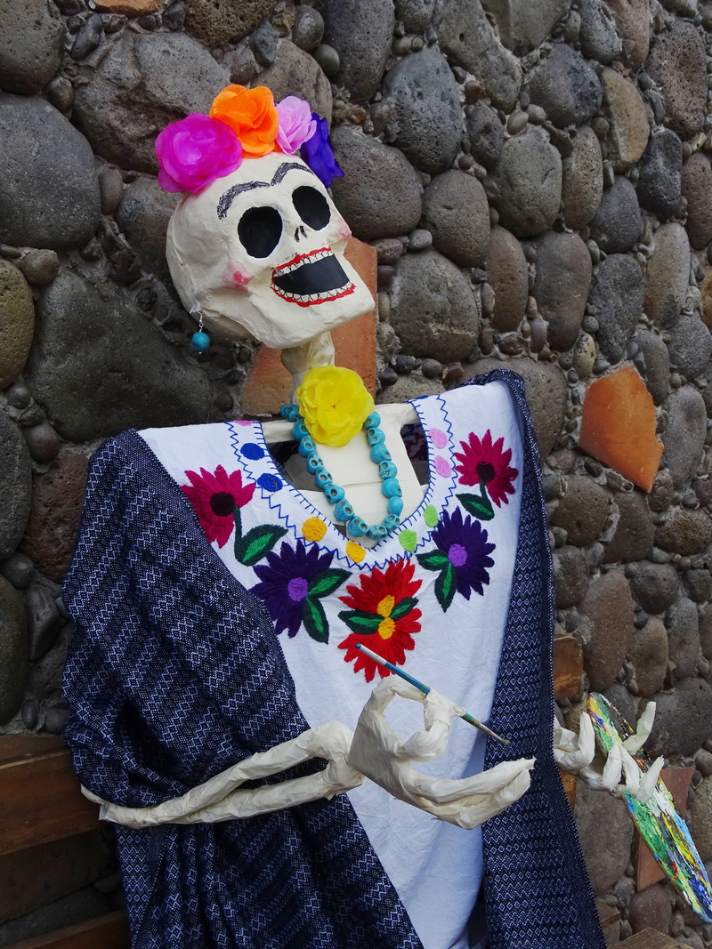 mask, representation, veracruz, warm clothing, 2K, real people, multi colored, flowering plant, mexico, outdoors, one person, color, festival, scarf, frida