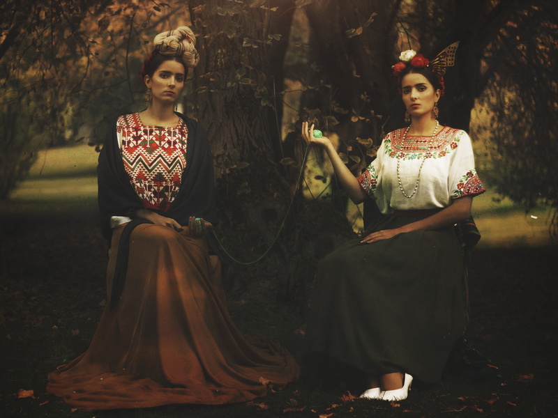 long skirts, Park, trees, direct look, Frida Kahlo, 1080P