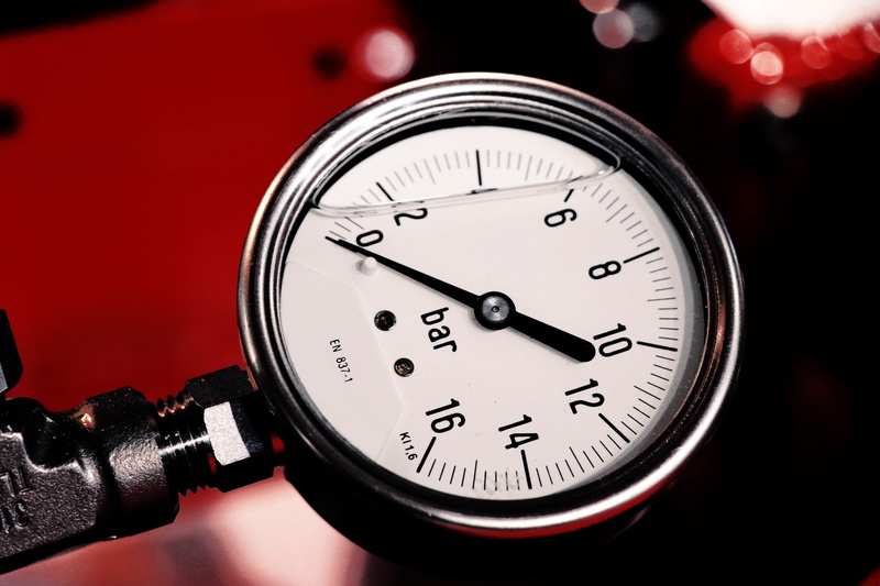 red, silver colored, accuracy, timepiece, 5K, equipment, close-up, clock face, number, precision, meter - instrument of measurement, round, clock, no people
