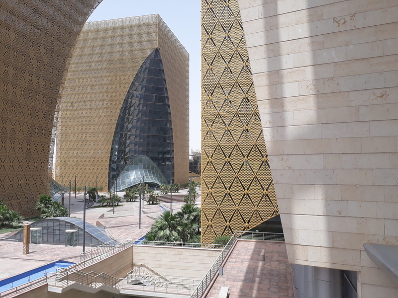 tourism, architecture, glass - material, nature, sunlight, modern, digital, 4K, riyadh, day, building, built structure, digital city, building exterior