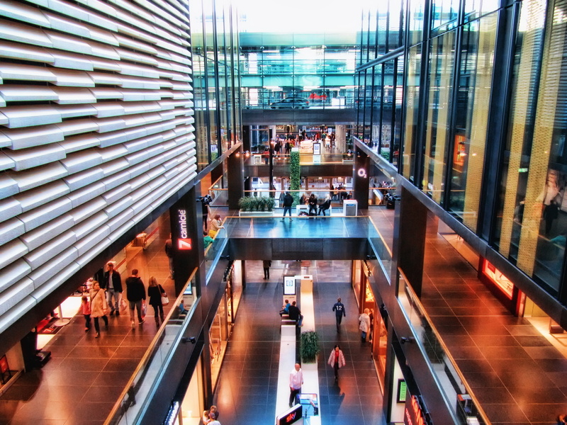 shopping mall, high angle view, transportation, real people, group of people, indoors, adult, shoopingmall, illuminated, courtyards at the brühl, daytime